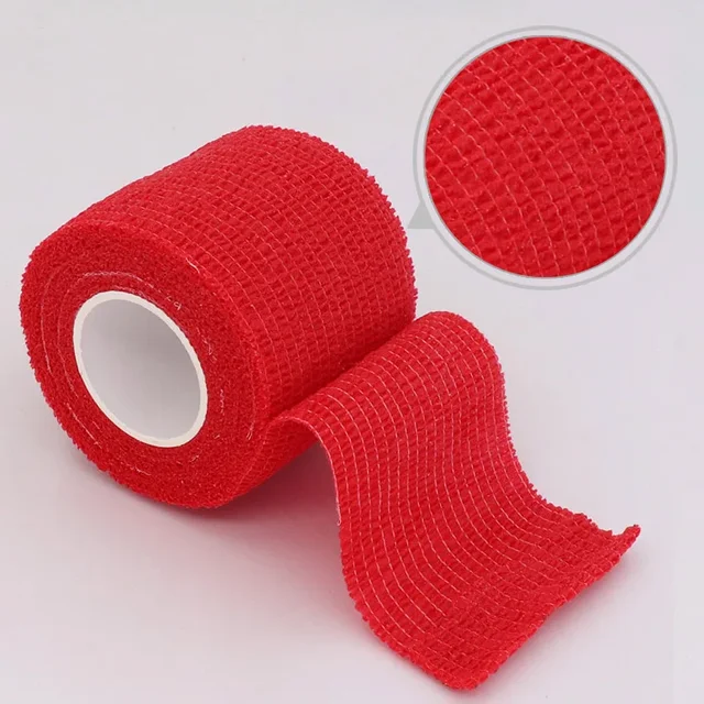 1/6/12/24/32 Red Gauze motion Bandage Self-adhesive Breathable Elastic Bandages for Sports Fixing Finger Wrist Leg 2