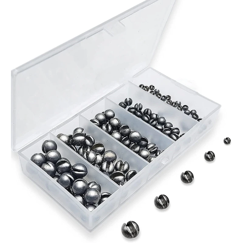 100pcs Fishing Weights Sinkers, Premium Split Shot Fishing Weights