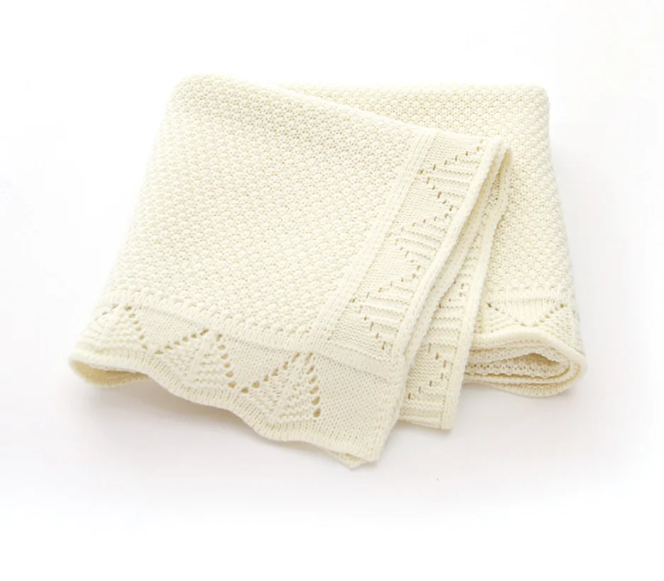 Knitted Baby Blanket Newborn Swaddle Blankets Foy Boys Girls Cotton Soft Infant Receiving Blankets Crib Quilt Baby Essentials