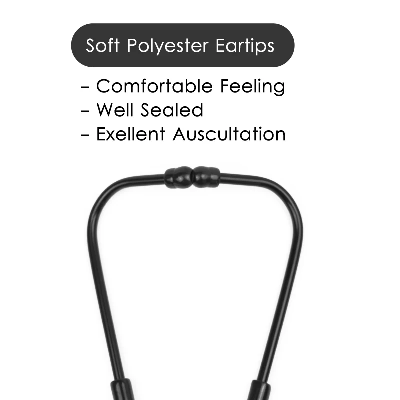 All Black Medical Cardiology Doctor Estetoscopio Professional Medical Heart Stethoscope Nurse Student Equipment Device