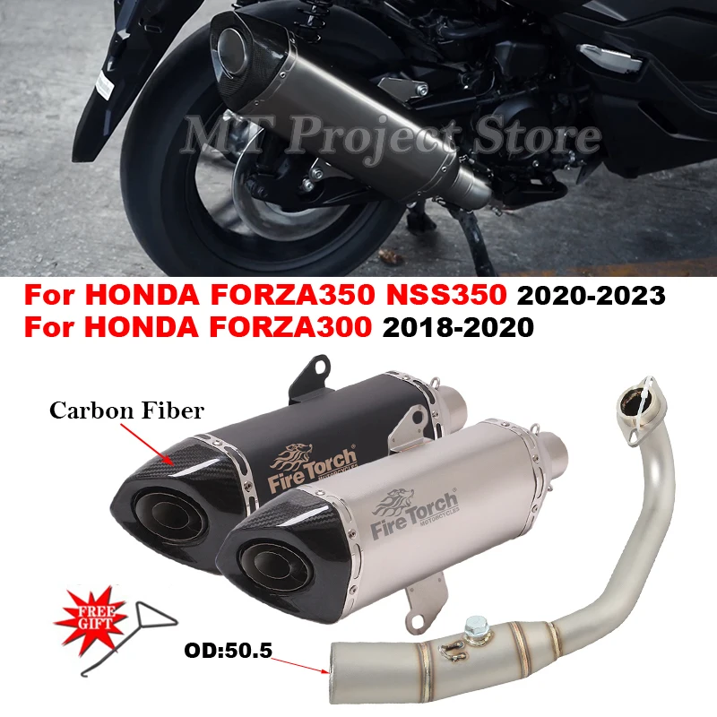 

For HONDA FORZA300 FORZA350 NSS350 2018 - 2023 Motorcycle Exhaust Escape Modify Catalyst Front Link Pipe Muffler Moto DB Killer