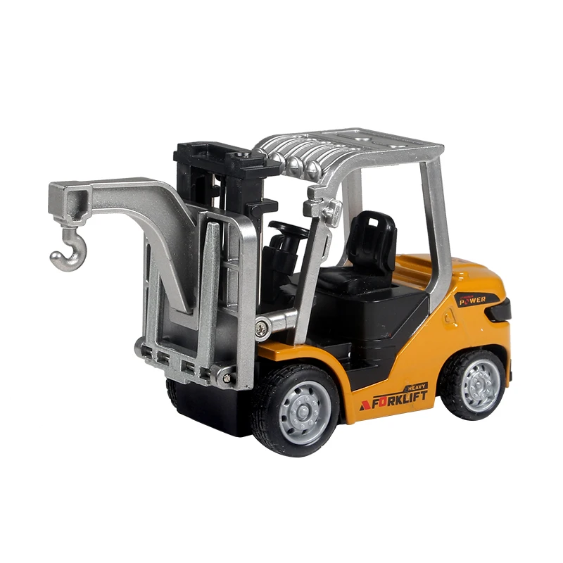 Children's Mini Forklift Toy with Sound & Light - Adjustable Metal Shell Desktop Vehicle