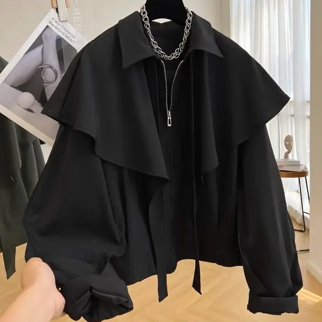 Mode coréenne manteau décontracté Capes veste femmes Dongdaemun 2025 manteaux courts femme vestes lourdes tendance hiver Cardigan hauts nouveau 1