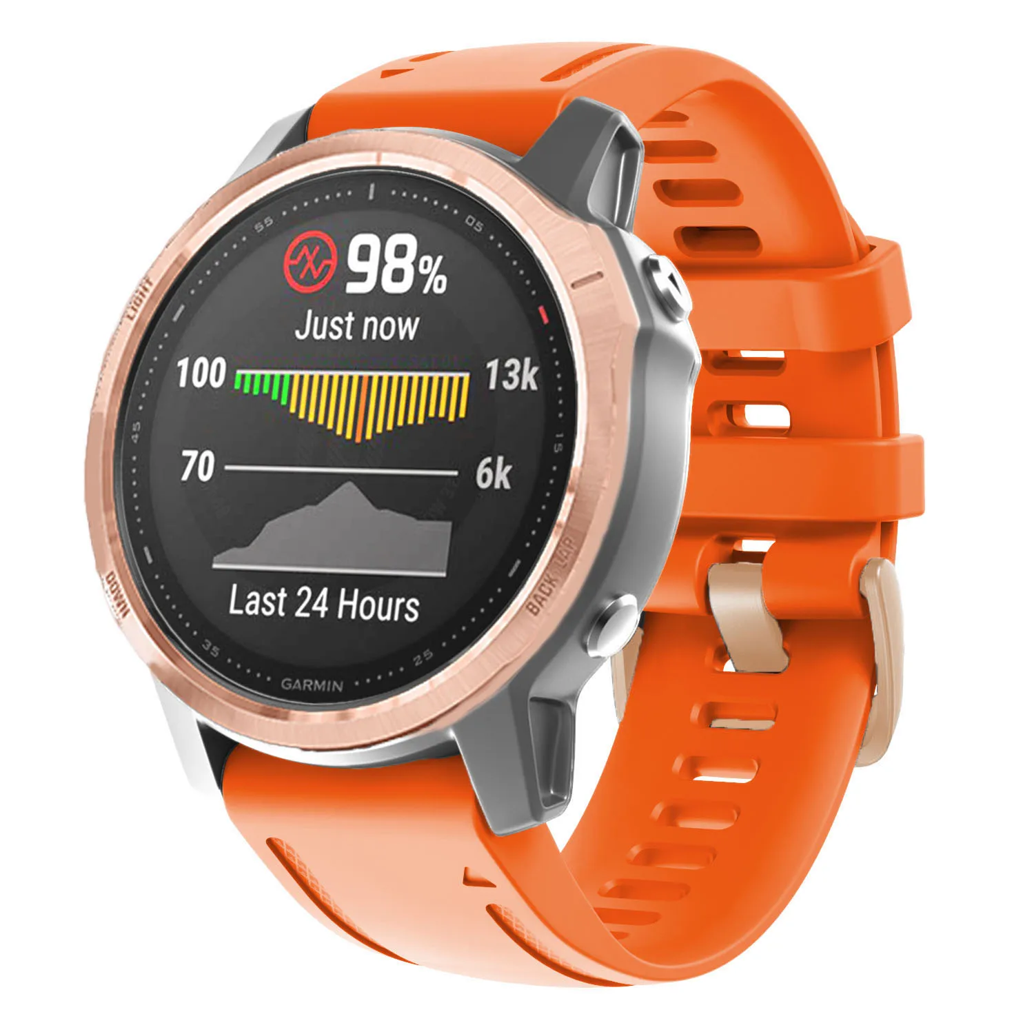 Rose Gold Buckle 20mm Silicone Smartwatch Band