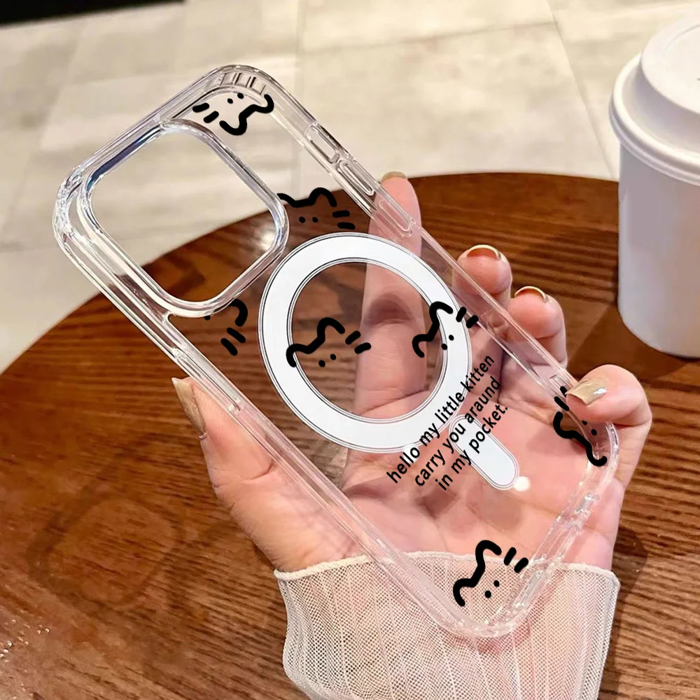 Silicone Magnetic Phone Case with Cat Design