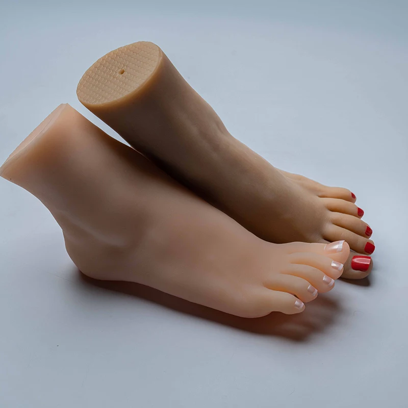 실물 같은 여성 발 모형, 여성용 실리콘 페티쉬 발, 가짜 네일 연습용, 신발 및 양말 전시용, 살롱 헤나 아트, 실제 질감