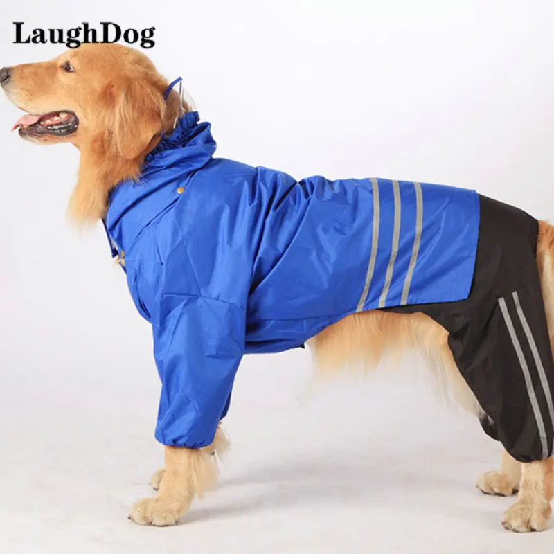 

Waterproof Pet Clothes Big Dog Raincoat Jumpsuits Overalls For Large Dogs Clothes Reflective Rain Coat Golden Retriever Samoyed