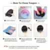 Toupee PU 0.04mm for Men Curly Wave Human Hair Natural Wigs Hair Replacement System for Men Reverse Half Buckle Process(8x10) 6