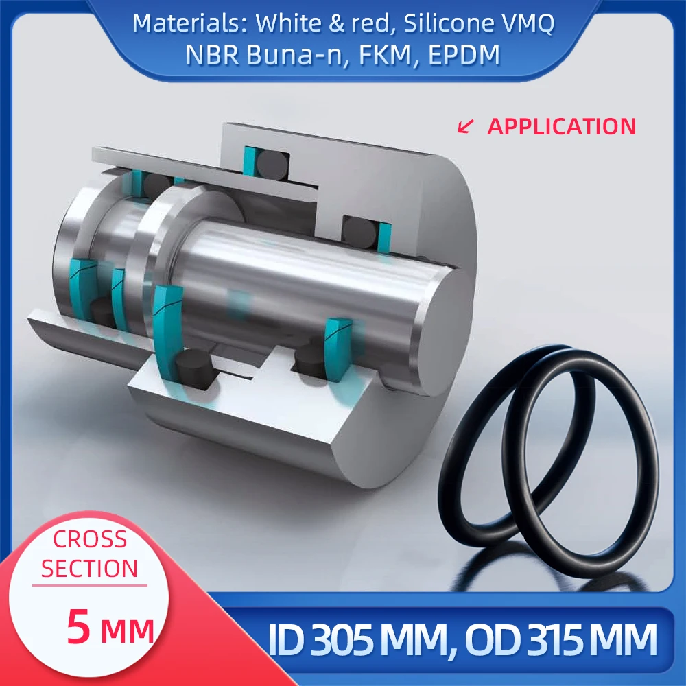 O  CS 5 mm ID 305 mm OD 315 mm , Ǹ VMQ NBR FKM EPDM ORing Seal Gask