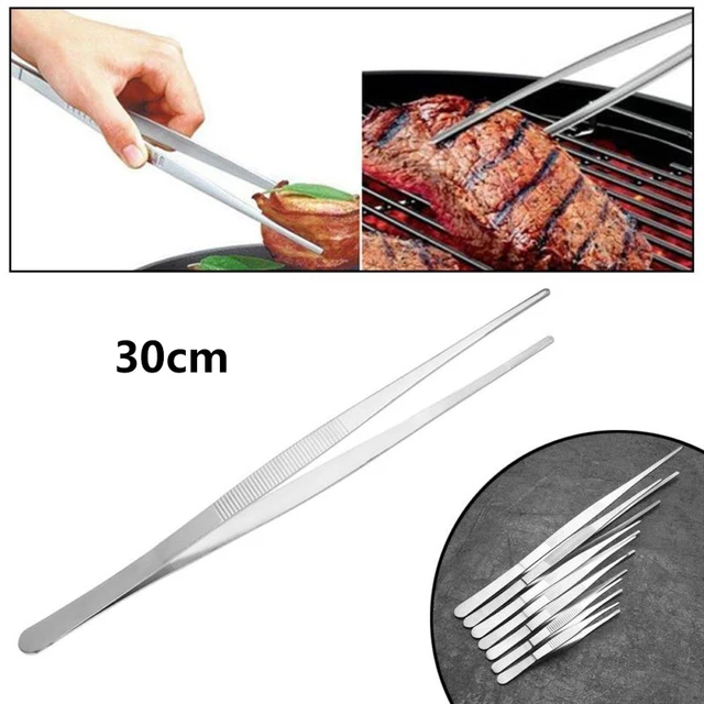 Bbq Fogó Grillező Fogók Rozsdamentes Acél Csipeszek Klip Büfé Piknik Hús Főző Konyhai Edények 30 Cm