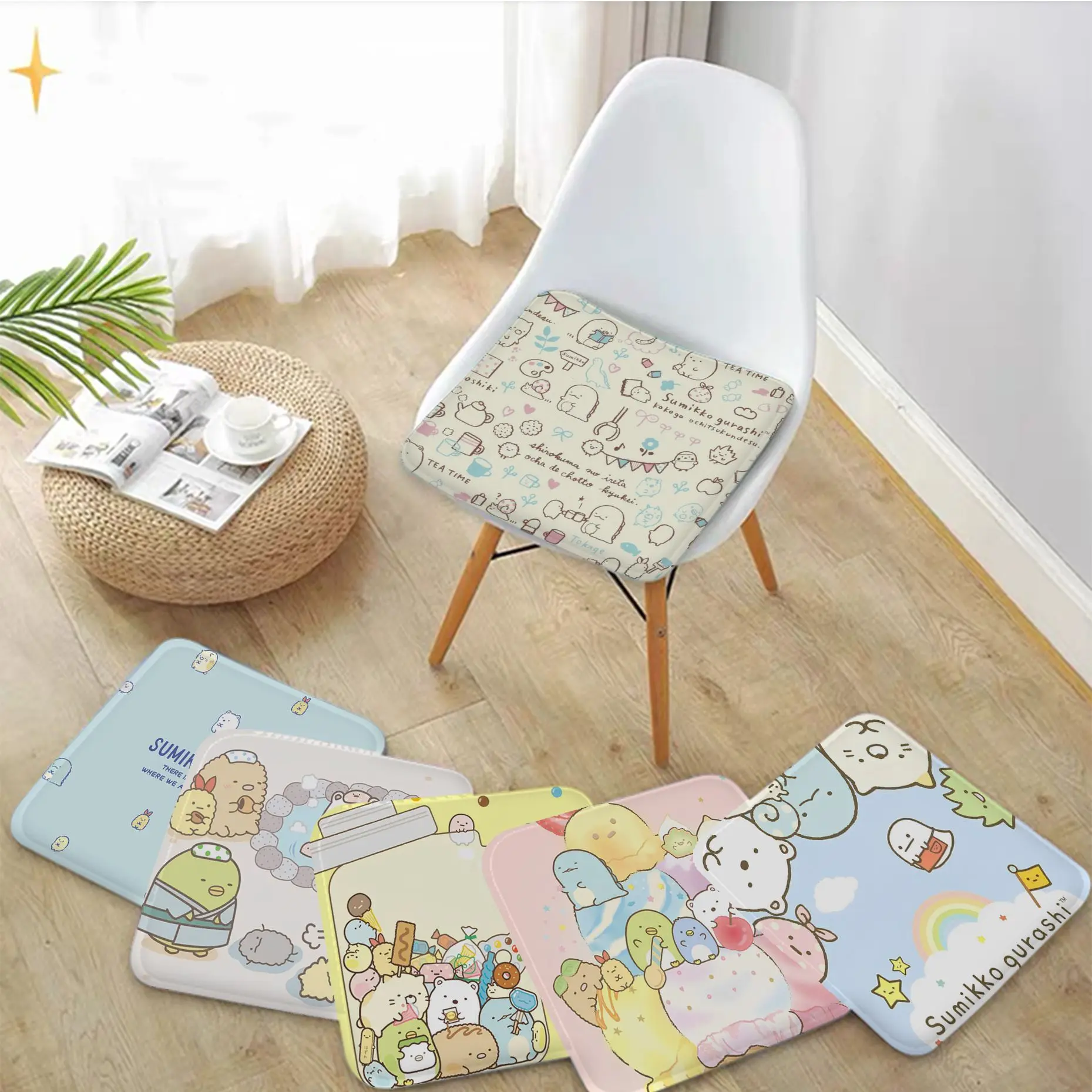 

Sumiko Gurashi Cushion Mat Creative Fabric Cushion Non-slip Living Room Sofa Decor Students Stool Tatami Office Chair Mat Pad