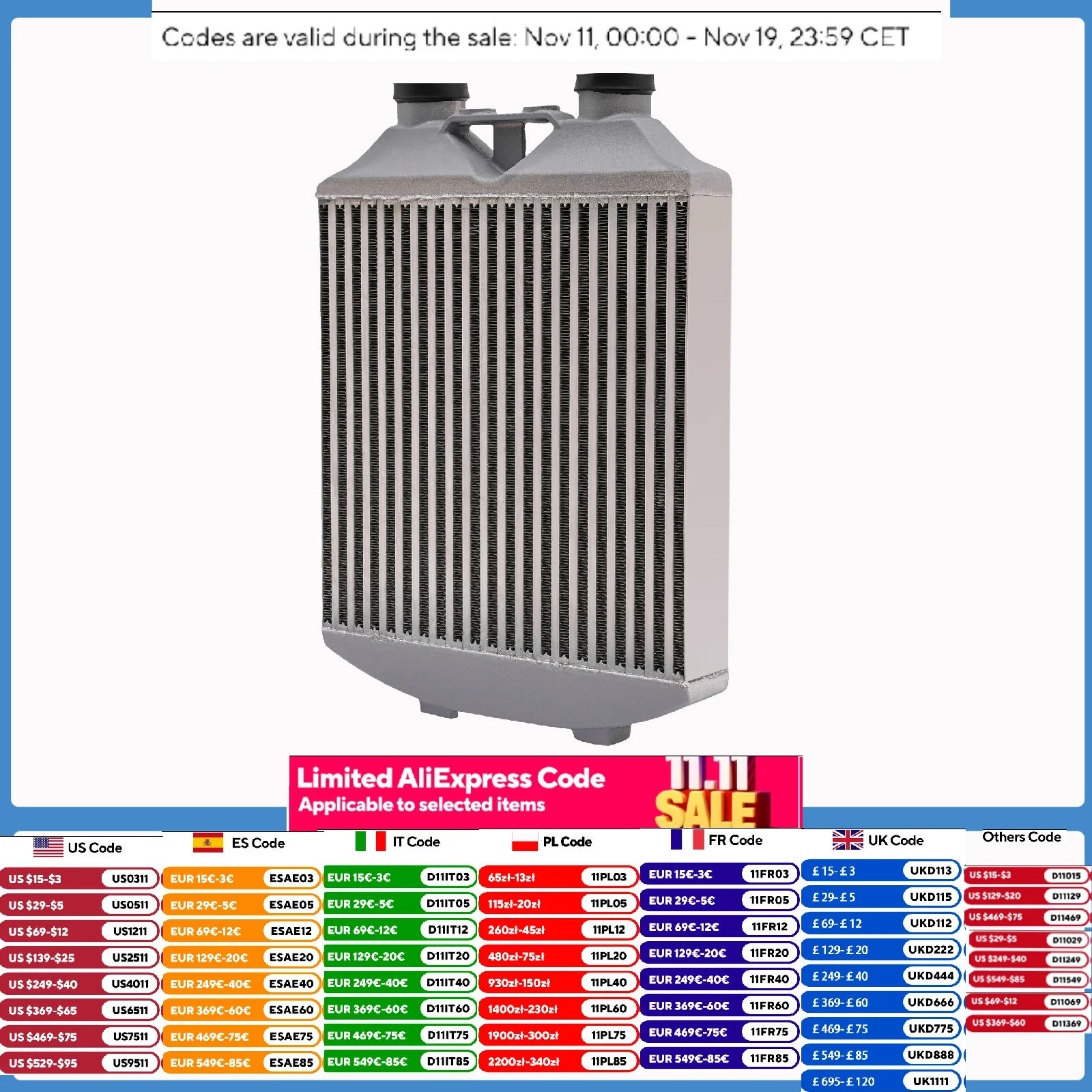 Intercooler Seat Sport Intercooler Aluminium Intercooler for Ibiza Mk4 VW Polo 9N3 Skoda Fabia LLK Turbo Cooler