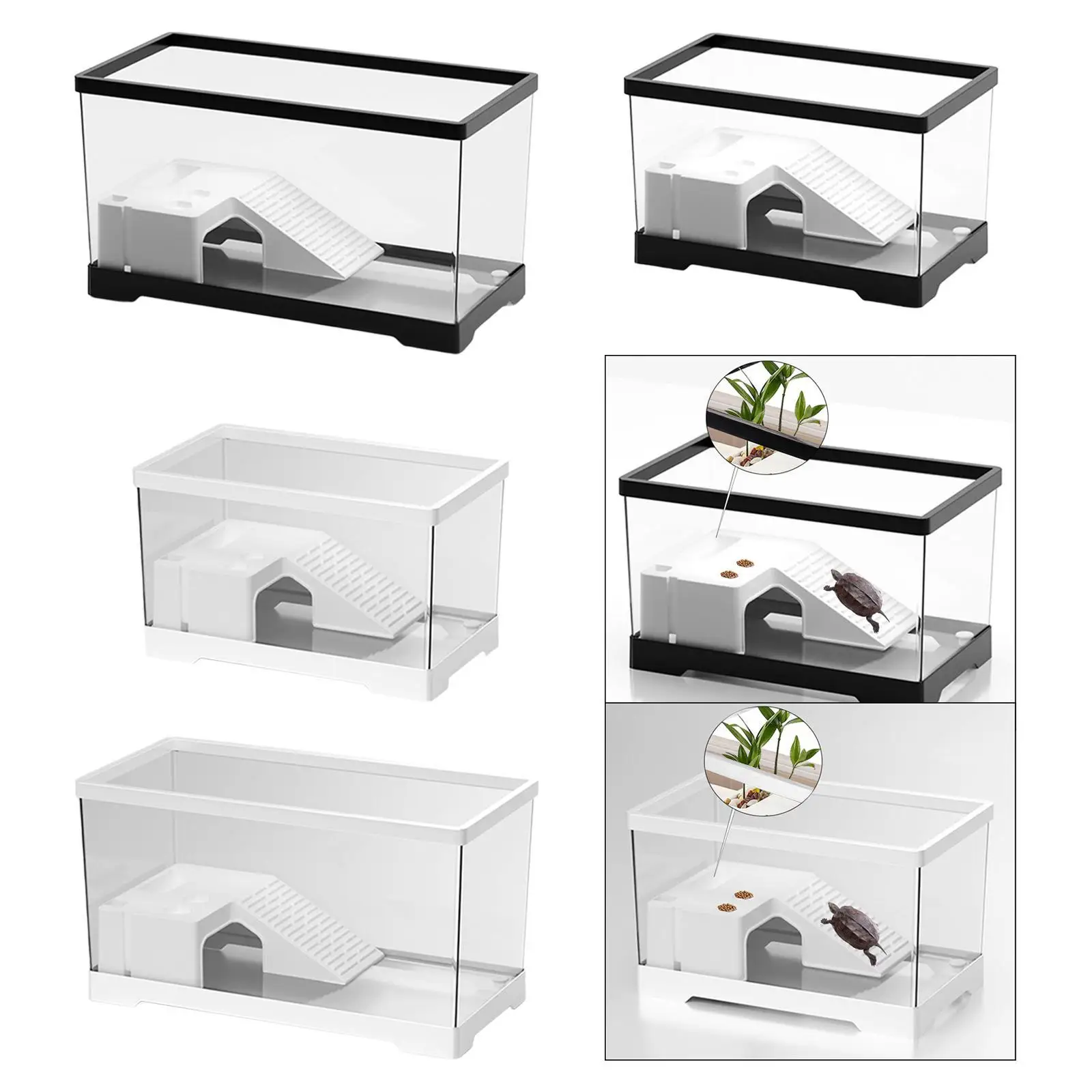Turtle Tank Tortoises Case Hatching Area Accessories Bottom Drainage Climbing Supplies Sturdy Resting with Platform Indoor Decor