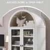 Modern Farmhouse  Wooden Display Cabinet with Large Hidden Drawer and Glass Doors, Versatile Bookshelf for Living Room, Bedroom 3