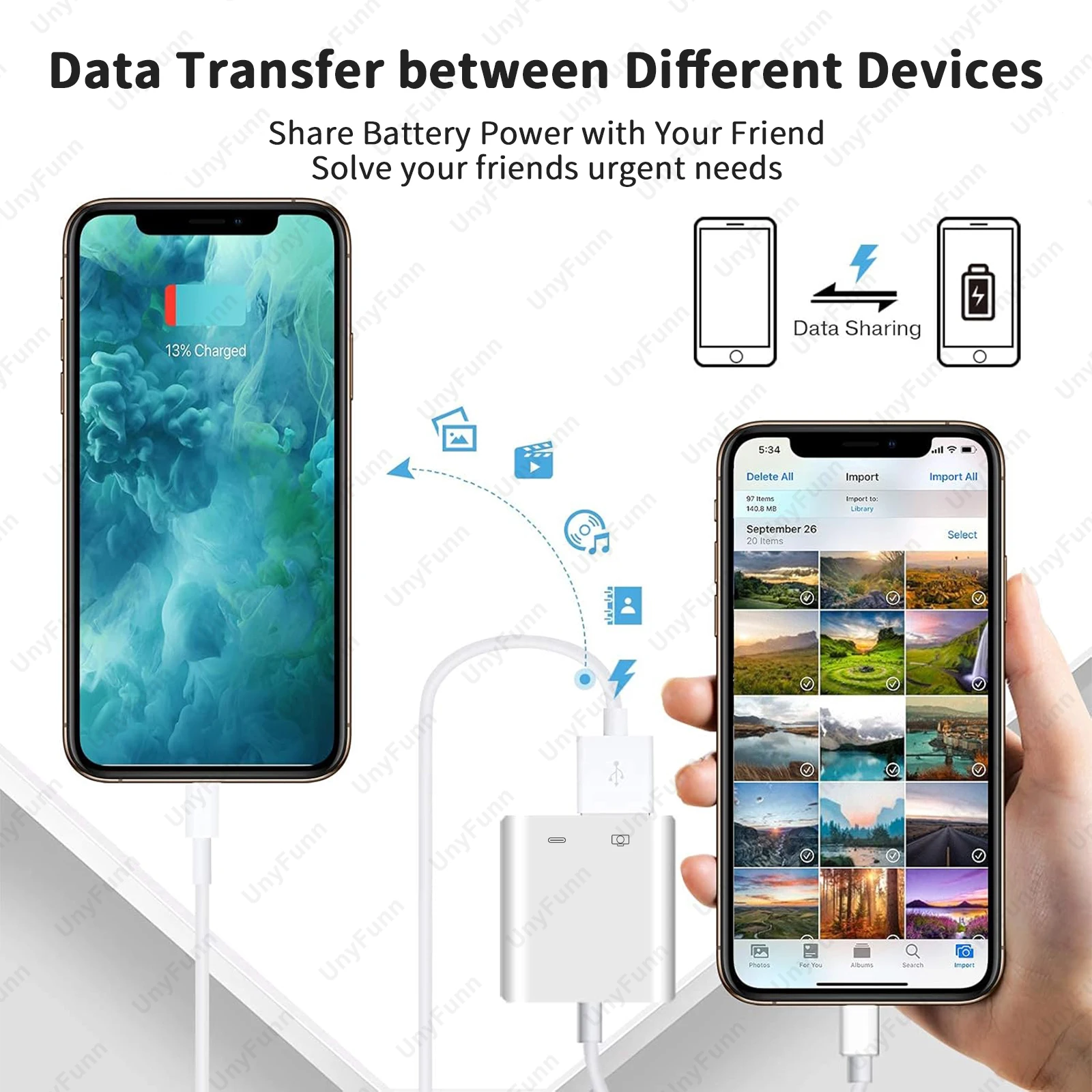 iPhone 14 13 12 11 Pro Max XR 8 Plus 마우스 키보드 카메라 카드 리더기 용 USB 케이블 변환기에 번개 용 OTG 어댑터