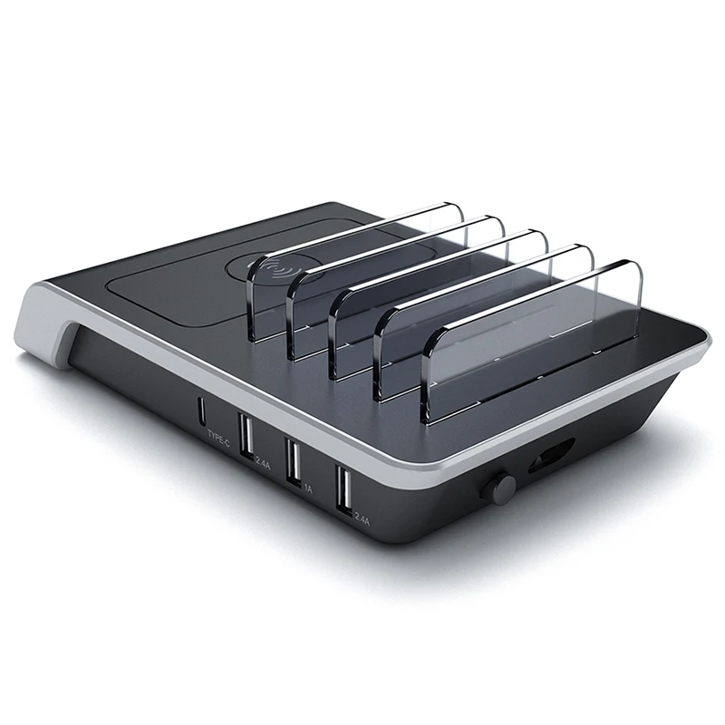 Fast Wireless Charger For Smartphone Quick Charge Multi Usb Port Charging Dock Station Desk Phone Holder Cell Phones