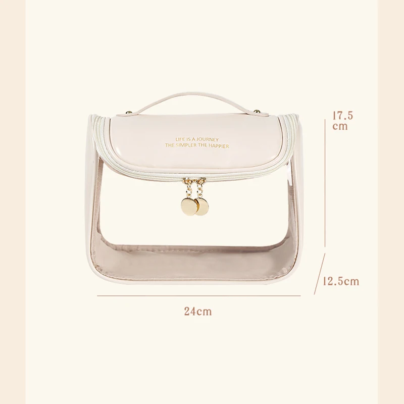 Clear Makeup Bag for Women Hanging Travel Toiletry Cosmetic Large Capacity Waterproof Zipper Organizer 6