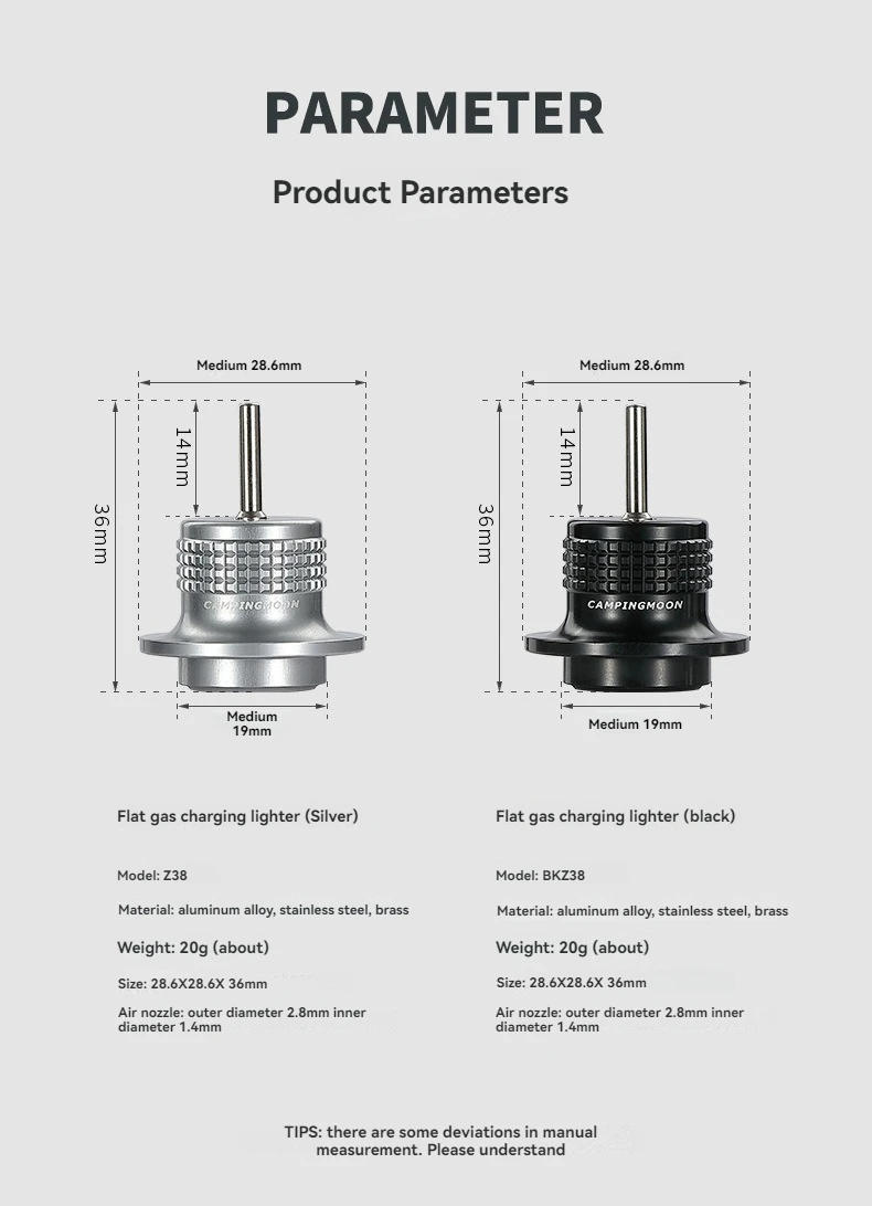 CAMPINGMOON Z38 Flacher Gas-Ladefeuerzeug-Konvertierungskopf, aufblasbarer Adapter, Verbindungskopf für Ladespritzpistole – Detail 10