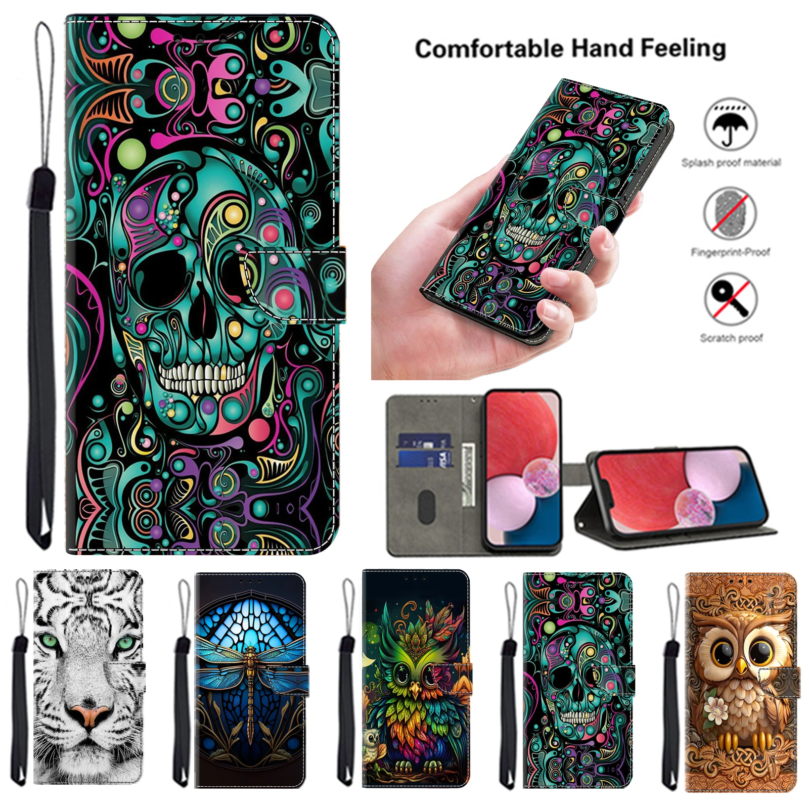 3D Magnetische Flip Leder Brieftasche Fall Für iPhone 17 16 16e 15 14 13 12 11 X Xr Xs 8 7 6 6s Se2 Se3 2022/20 Mini Air Plus Pro Max