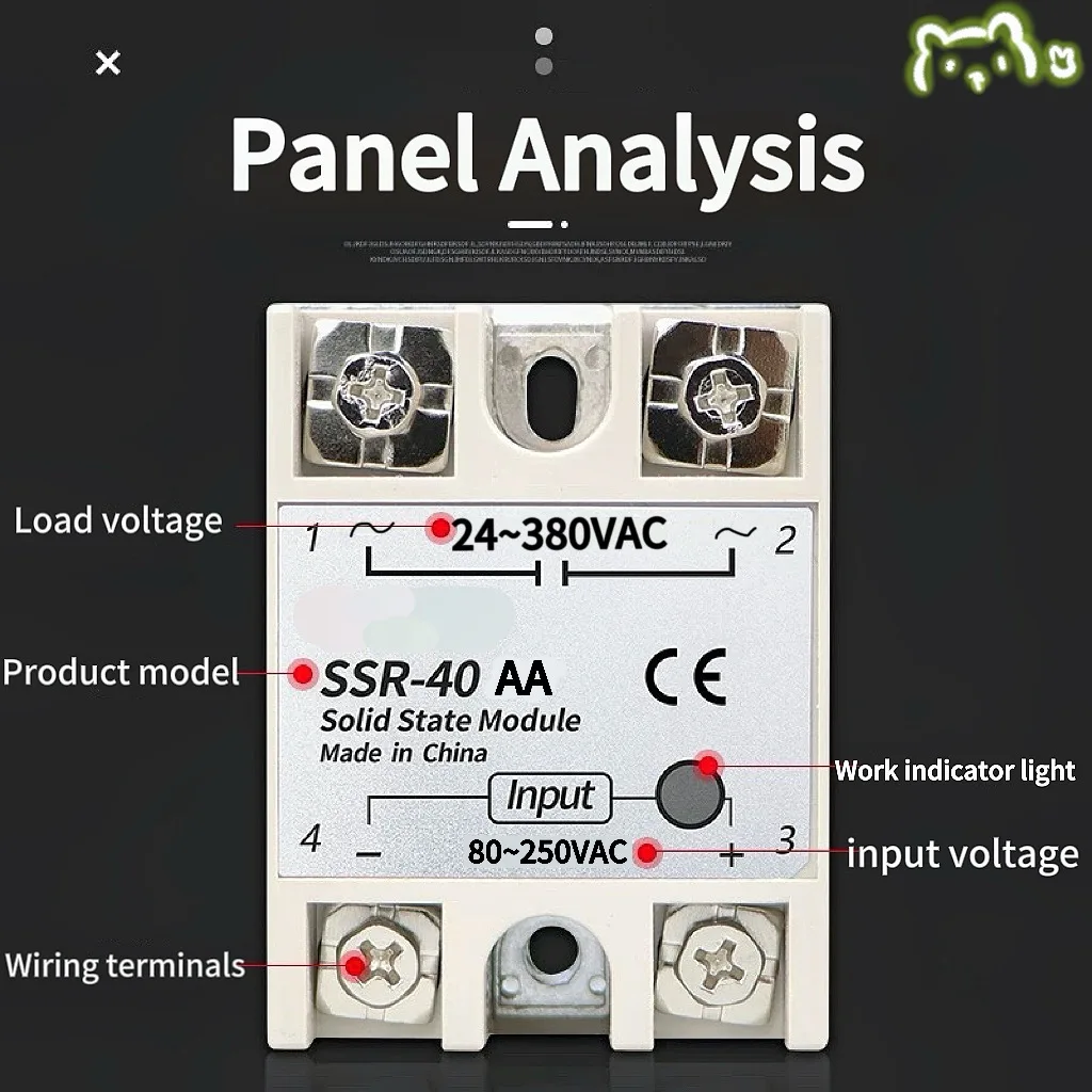 SSR-40AA 10/25/40/60/80/100AA jednofázové solid-state elektromagnetické relé modul střídavého kontrolované střídavého