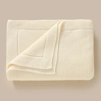 Couvertures pour bébé 100x80cm, tricot en coton, pour nouveau-né, garçon et fille, poussette, lit, lange d'emmaillotage, couettes Super douces, tapis de réception pour tout-petits 3