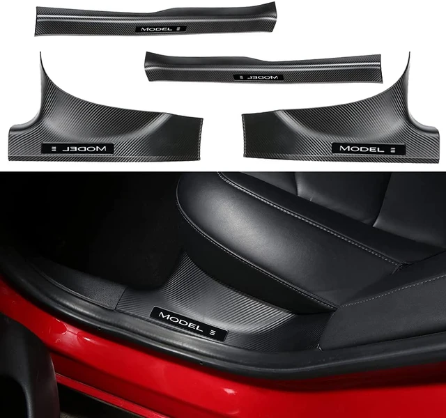 BPZIDE 4 Stück Auto Einstiegsleisten Schutz für Tesla Model 3 Y Model S  Model X, Auto Scuff Plate Türschwelle Sill Styling Aufkleber, Auto Kick  Plates Schutz AntiKratz Abnutzungs,A White: : Auto 