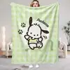 Kawaii Green Pochacco Hairy Blankets for Bed Blanket 150cm X 200cm Home Interior Luxury Bedding Fluffy Plaid Sofa Throw Knee Nap 3