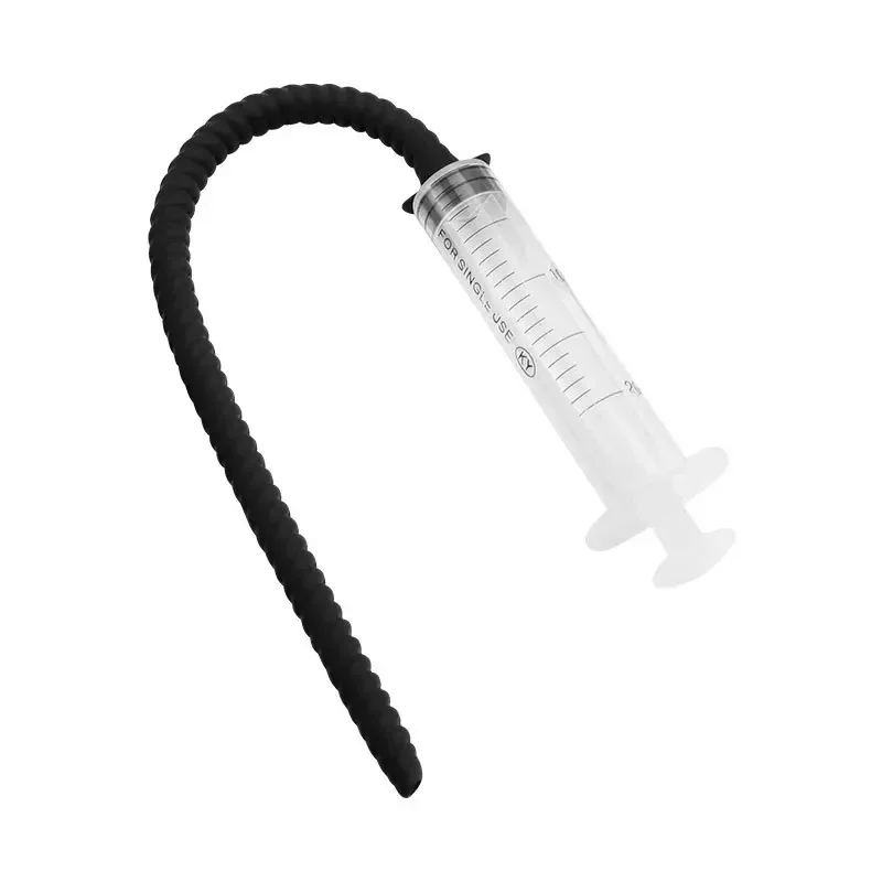 Hollow Penis Plug Silicone Urethral Tube Syringe Lubricating Oil Sounding Masturbazioni Stimulate Sex Toys for Man