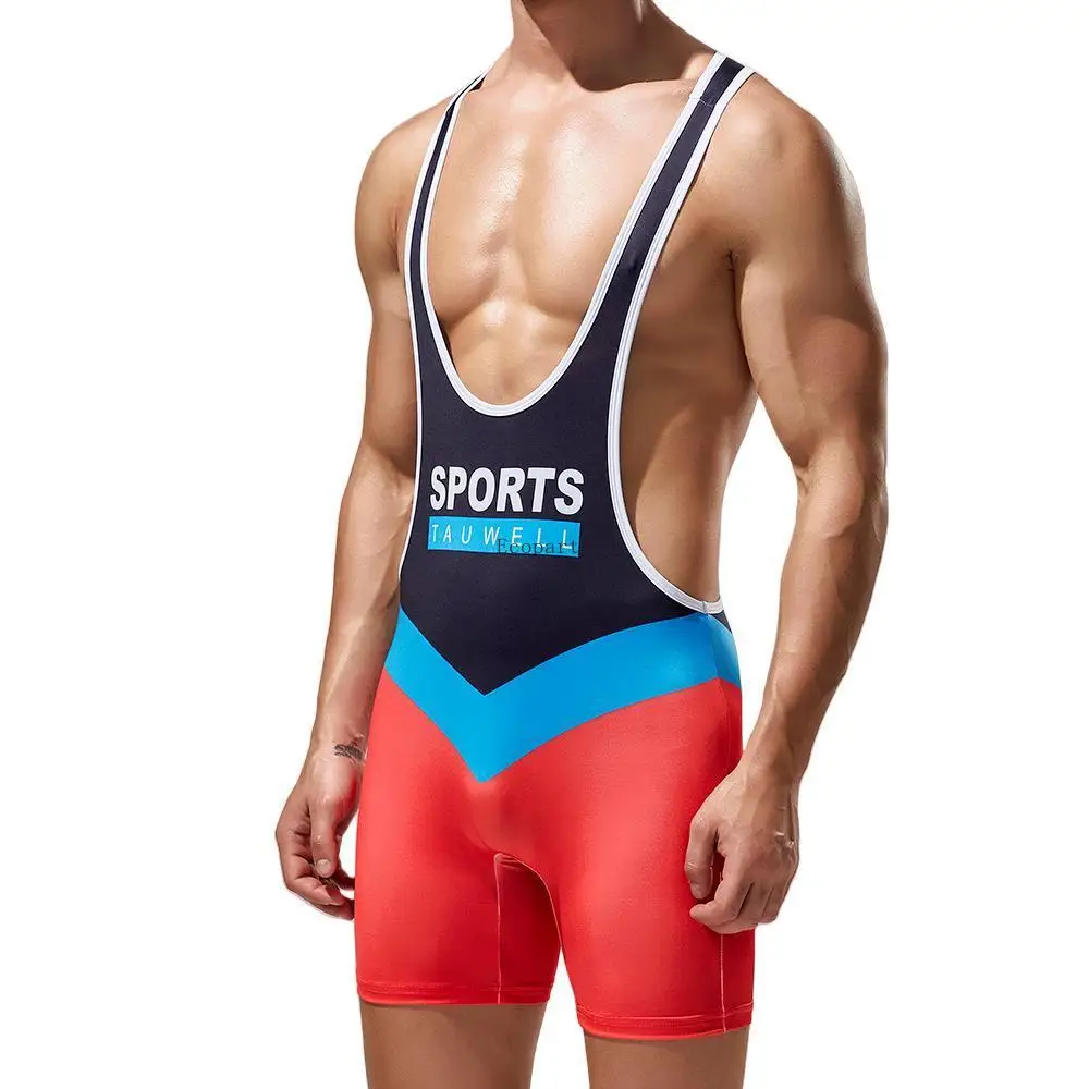 Men Bodysuit Undershirts Gym Sports Vest Leotard Men Boxers Wrestling Singlets Bodybuilding Jumpsuits men bodysuits,men jumpsuits