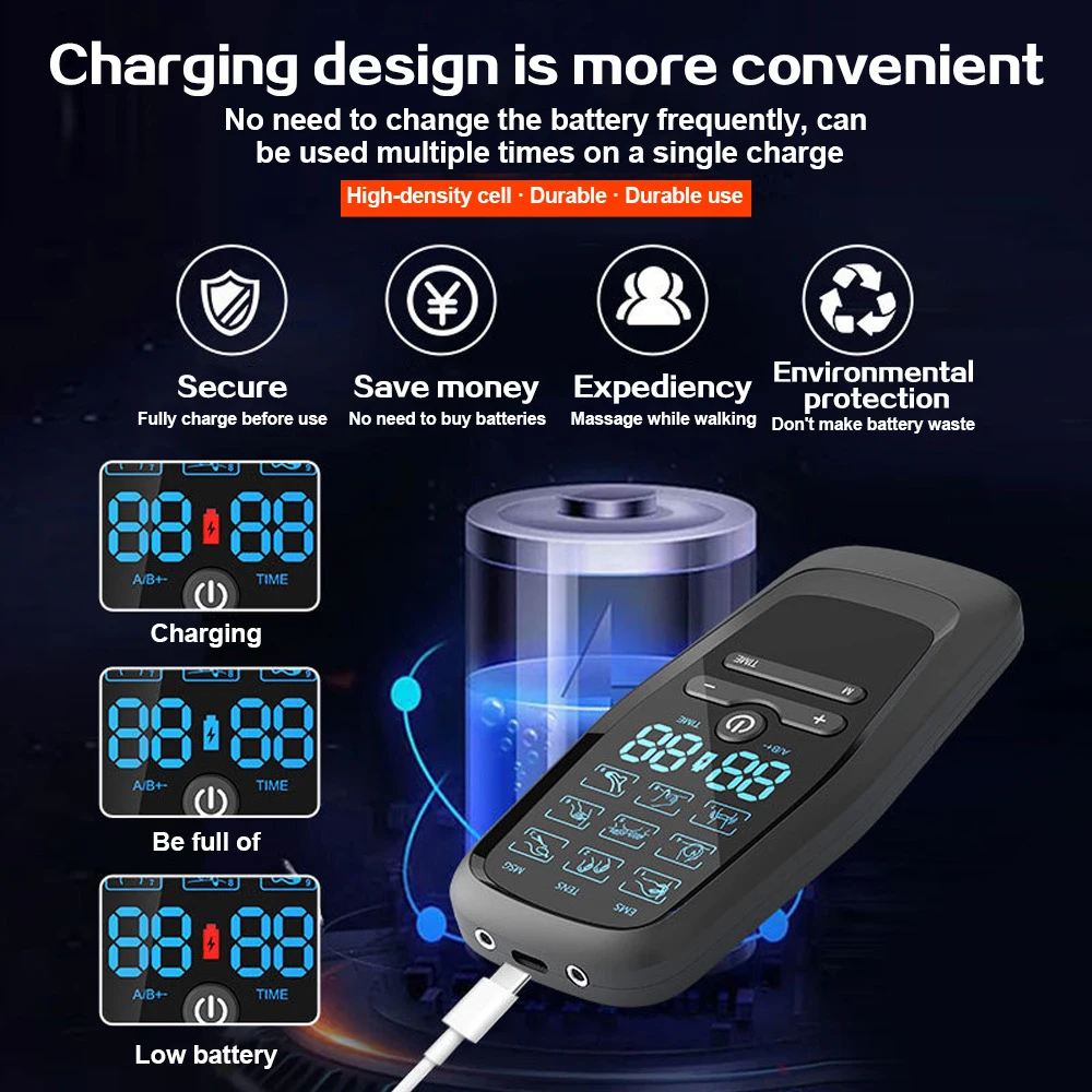 EMS Eletric Muscle Stimulation USB Physiotherapy Tens Unit Machines Pulse Impulse Mini Full Body Massager Slimming Machine