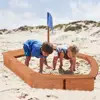 Kids Wooden Sandboat Backyard Sandboxes Boat-shaped Sand Table With Small Bunting Without Toys Sand 1