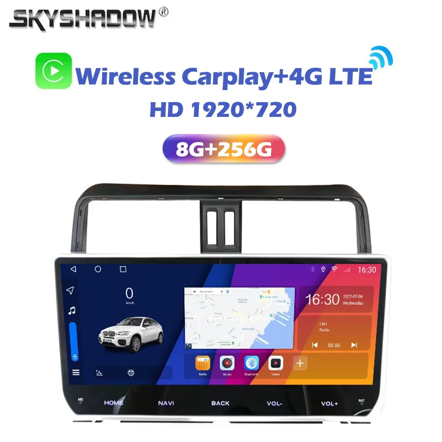 Carplay Auto Android 14.0 12G + 256G IPS 1920*720 Autoradio GPS WIFI Bluetooth Per Toyota Land Cruiser Prado 150 LC150 2018-2020