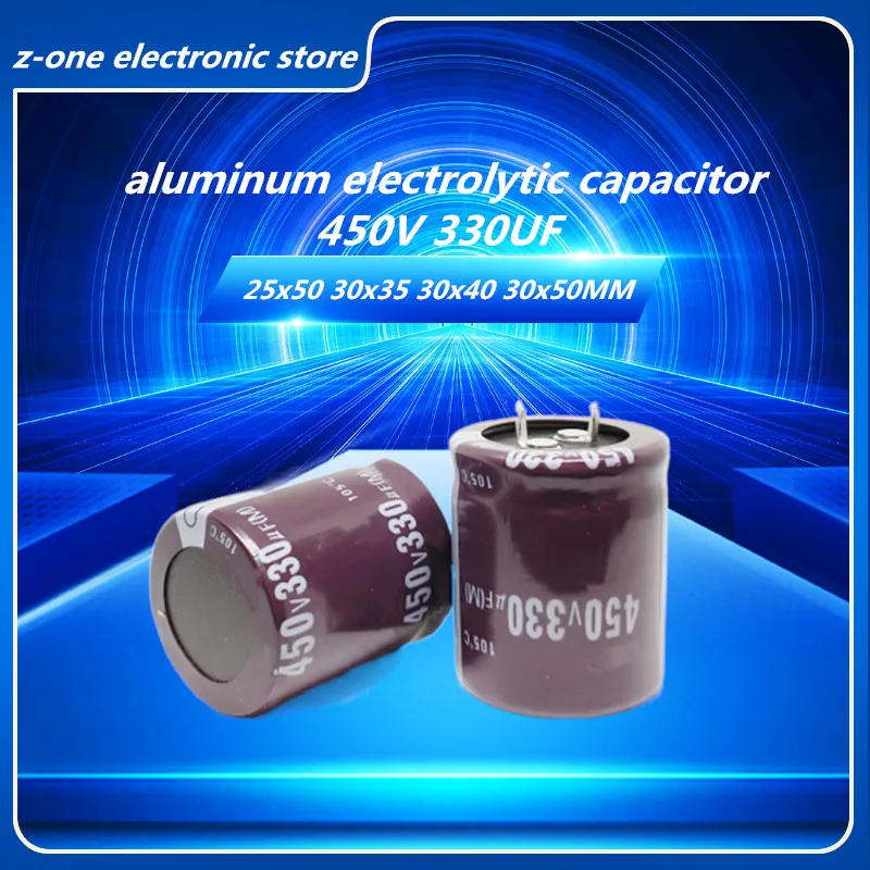 2pcs-5pcs 450V330UF Higt quality aluminum electrolytic capacitor 450V 330UF 25x50 30x35 30x40 30x50MM 2pcs 450v 120uf aluminum electrolytic capacitor 120uf 450v 18 30mm new electrolytic capacitor size：18x30