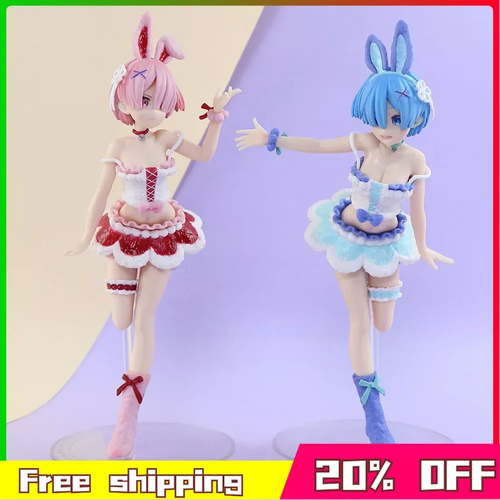 

21cm Re:Life in A Different World From Zero Rem Ram Anime Figure Peripherals Sexy Girl PVC Model Kawaii Action Figure Gift Toy