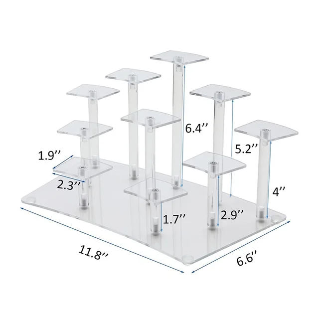 10-Szintű Lépés Akril Emelők Kijelző Állványgyűjtemények Játékok Babák Tároló Állvány Desszertek Kozmetikai Ékszer Szervező - Image 4
