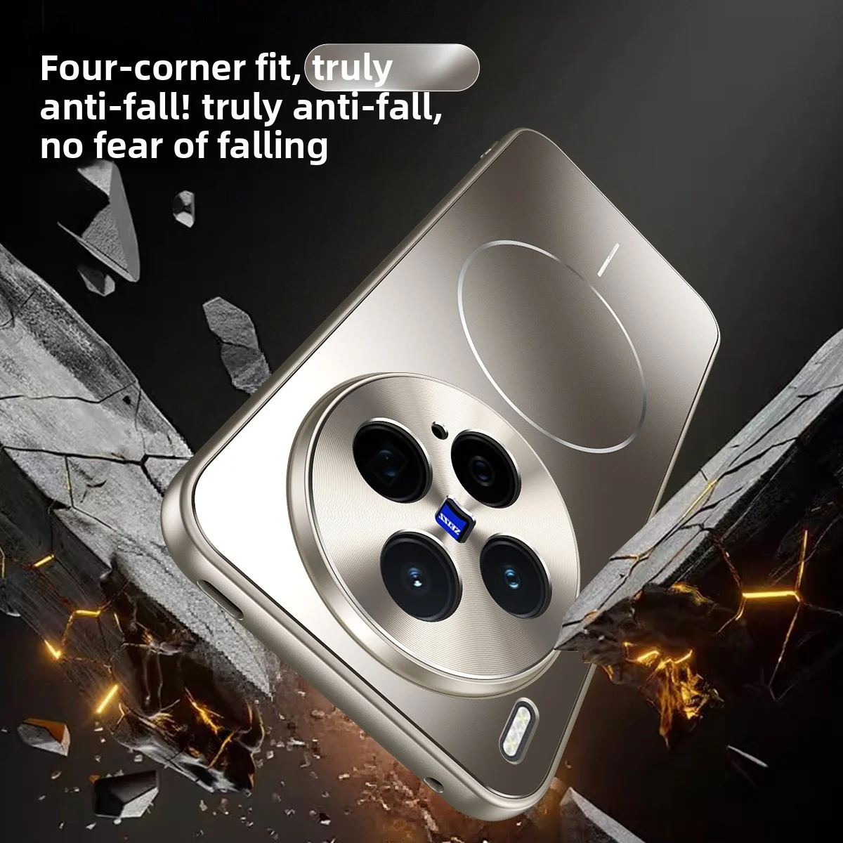 Matte Plating Magnetic Shockproof Phone Case with Metal Lens Protection