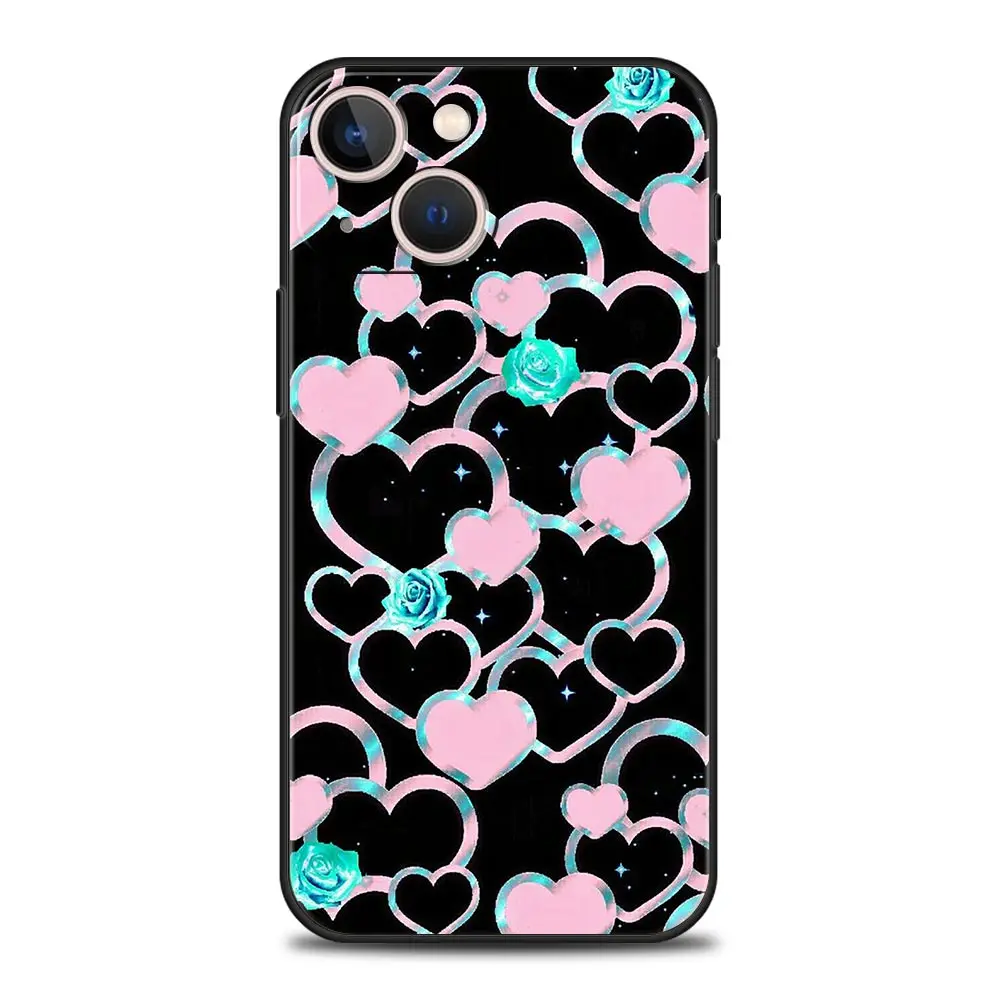 Gold Rose Love Heart Soft TPU Phone Case Cover