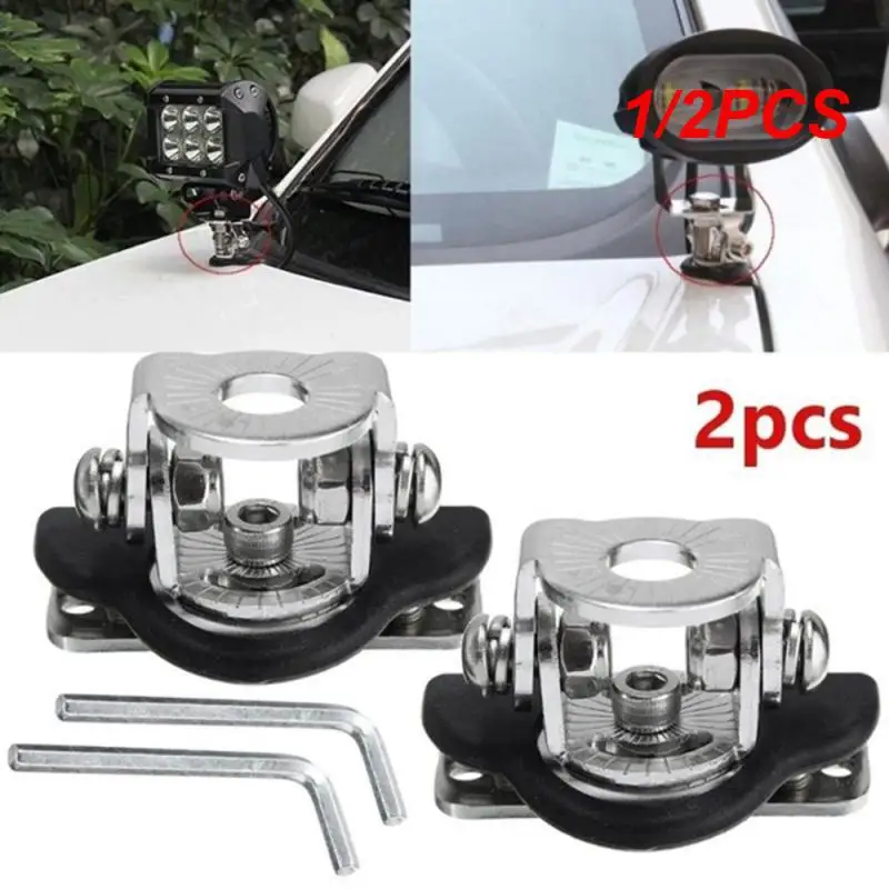 

1/2PCS Car Hood Headlight Bracket Stainless Steel 360 Degree Rotatable Auto Engine LED Work Light Bracket Holders Holder Clamp