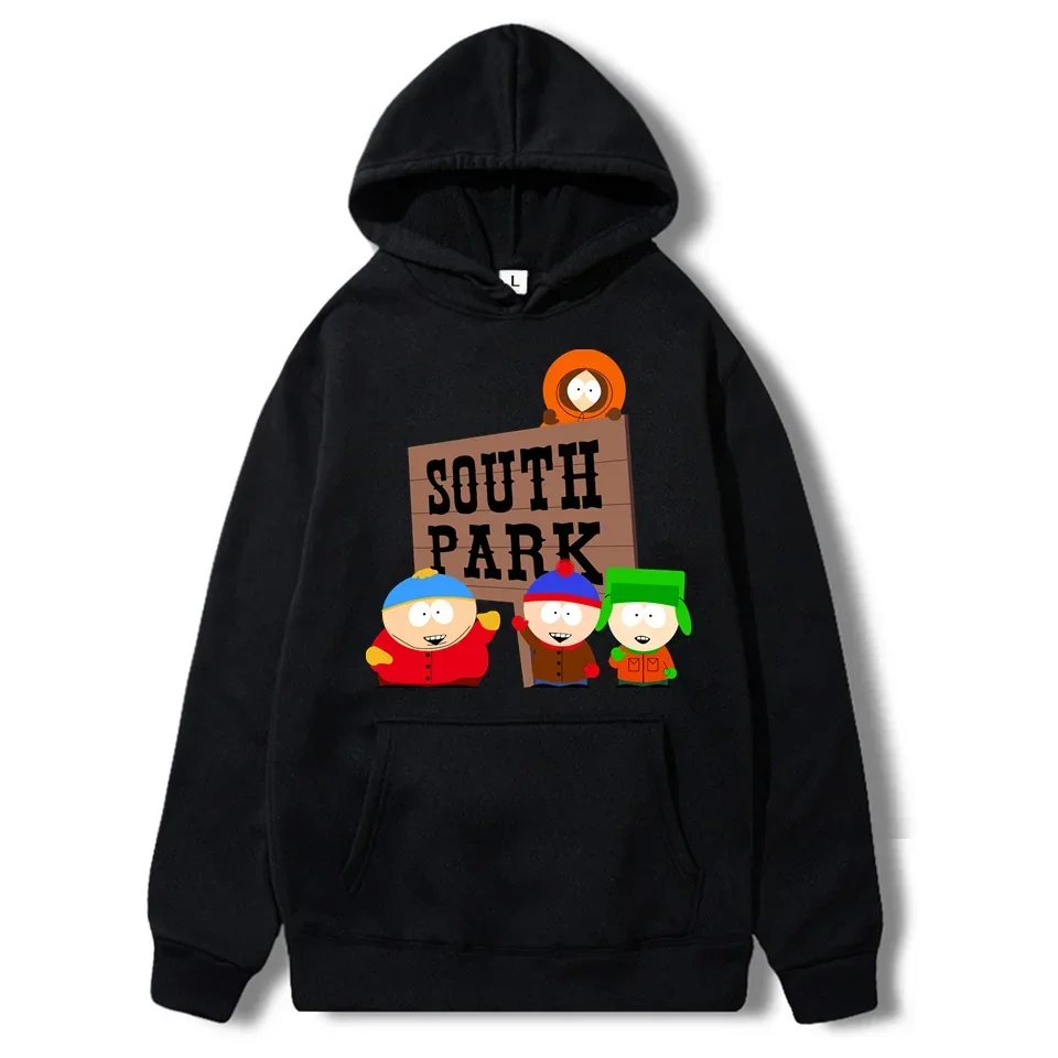 Anime S-Southes Park Print Men Fleece Hoodies 2023 Autumn Spring Male Hooded Sweatshirt Fashion Pullover Clothes Euro Size S-3XL