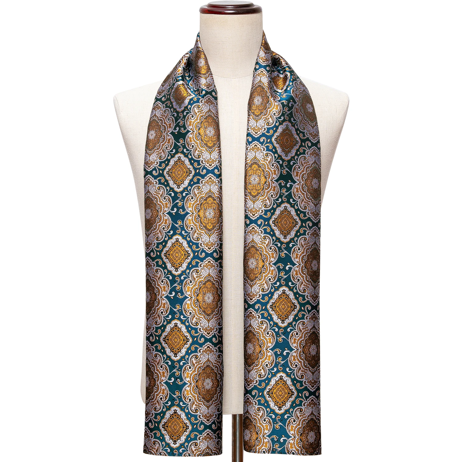 Men Silk Scarf Floral Pattern Spring Autumn Fashion Suit Accessories Formal Gifts Party Designer Barry.Wang knitted scarf cashmere scarf tactical scarf neck tube scarf fleece scarf polar fleece scarf