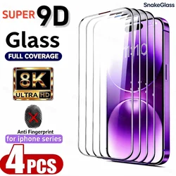 Premium 4 - Pack 3D Tempered Glass Screen Protectors - 9D Glass