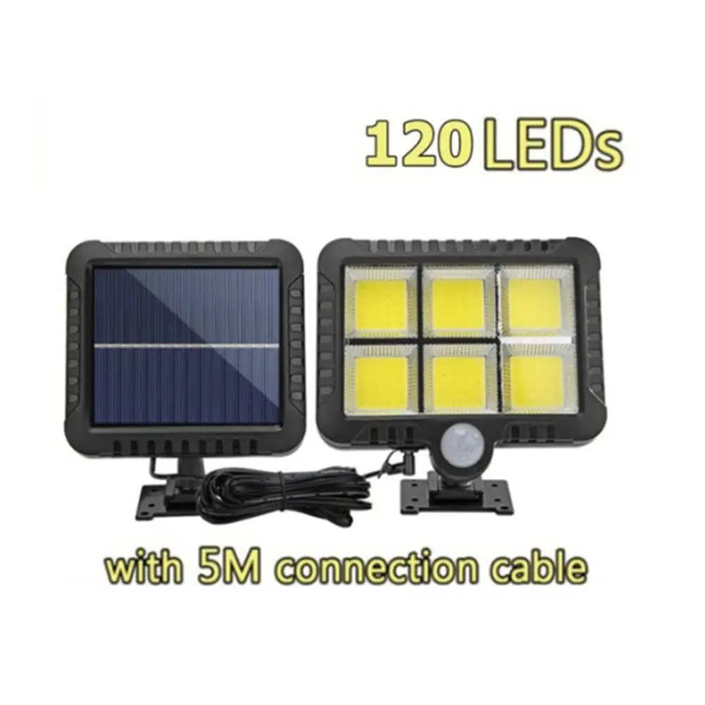 100/120 Cob Led Solar Wall Light Outdoor Lighting Garage Security Lamp Pir Motion Sensor Garden Decoration Spotlight