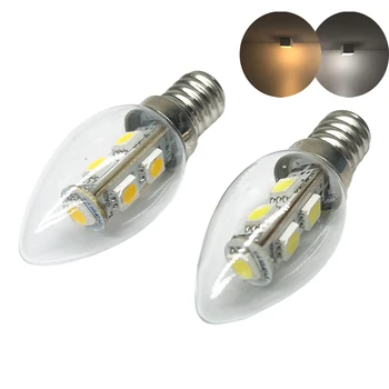 E12 미니 LED 에너지 절약 조명, 1W 전구 샹들리에 조명, 크리스탈 램프, 따뜻하고 차가운 흰색 교체, 15W 텅스텐 램프