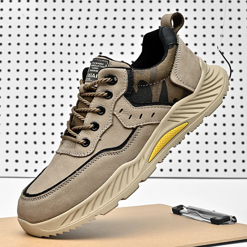 

Popular 2023 Casual Shoes For Men Hard-Wearing Leather Sneakers Mens Non-Slip Sport Casual Shoe Man Lace Up Sneakers Man