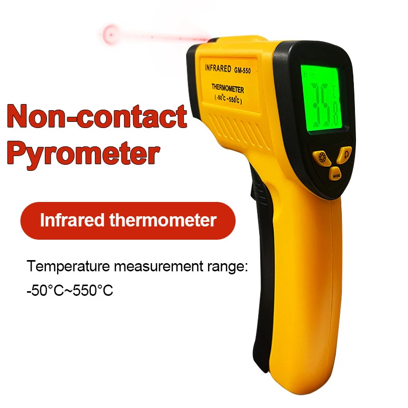 Temperature Gun NonContact Digital Laser Infrared IR Thermometer 50 550℃ Handheld Industrial