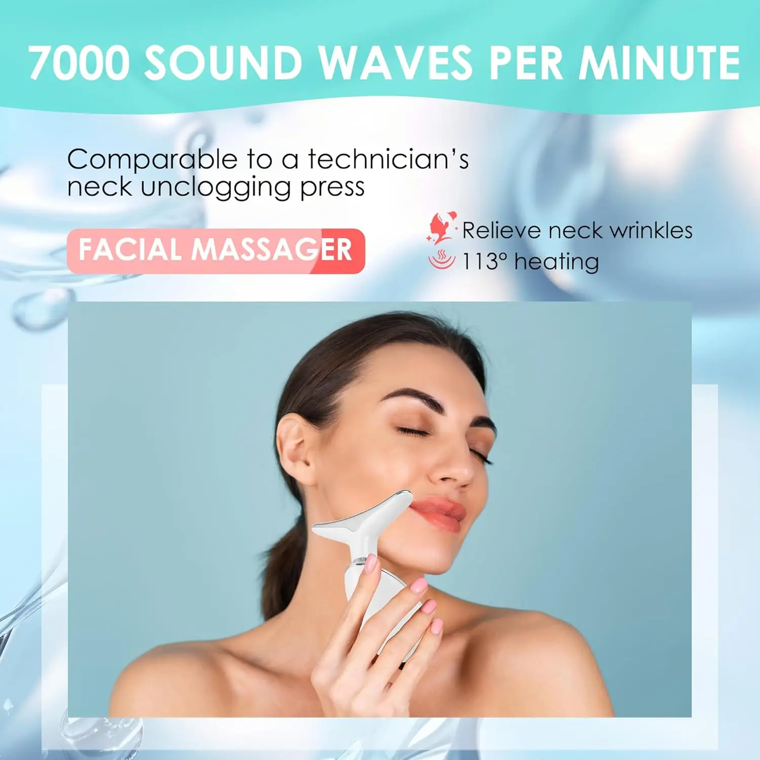 Facial Massager Red Light Beauty Device for Face and Neck Face Sculpting Wand with 7 Color LED Photon Skin Care Tool Ideal Gift