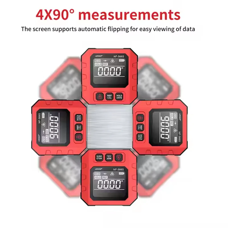NOYAFA NF-566S Digital Inclinometer Angle Protractor Mini Magnetic Spirit Level Precision Measurement Angle Gauge with Backlight digital angle protractor digital inclinometer