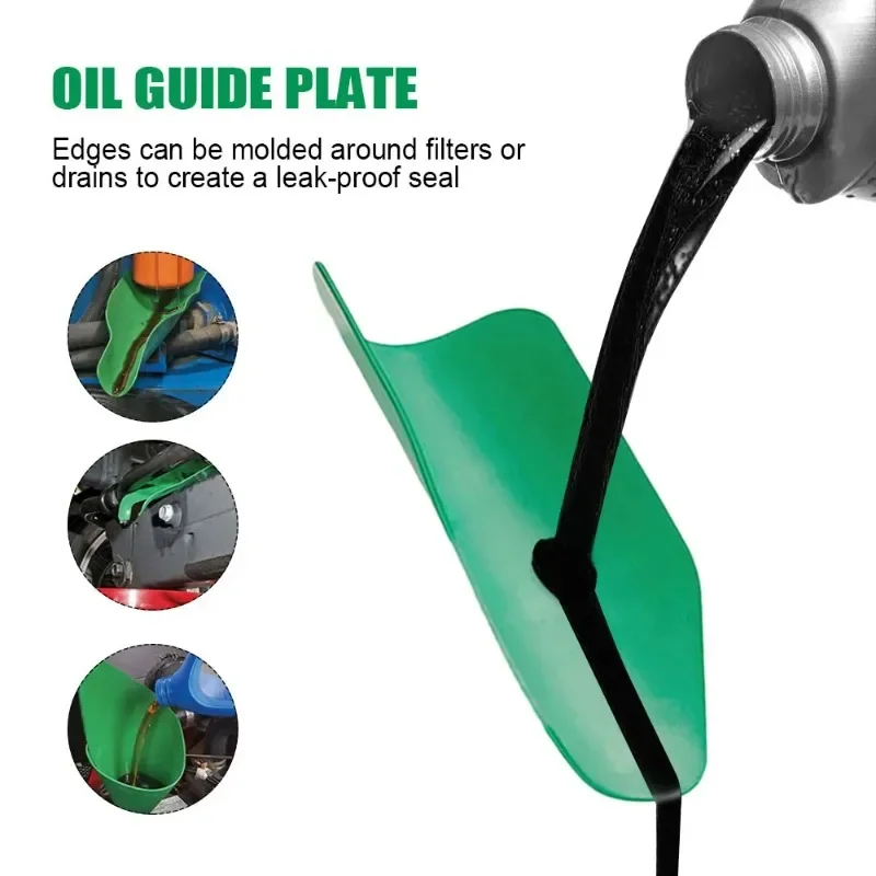 Flexible Foldable Car Funnel Oil Draining Tool Guide Plate Motorcycle Truck Auto Engine Oil