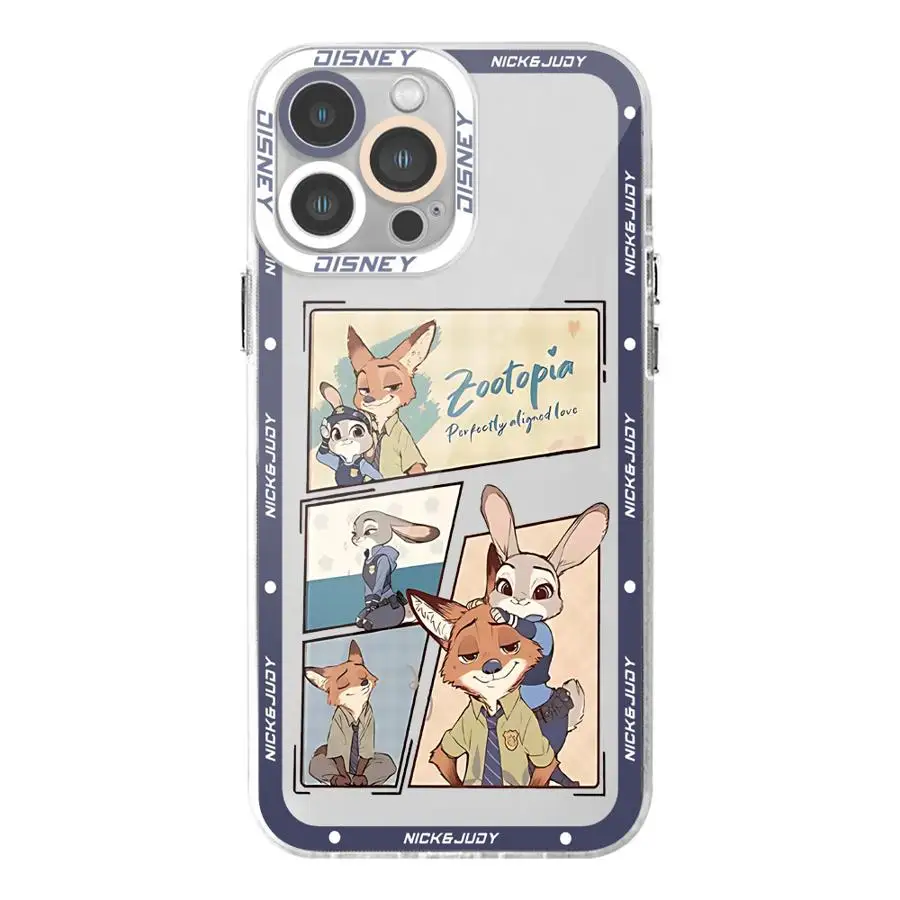thumbnail image 1 of Funda de teléfono Disney Zootopia para iPhone 16 Pro 13 Pro Max SE 8 7 Plus XR 14 15 Pro Max 11 12 Mini X XS Max carcasa transparente suave, 1 of 5