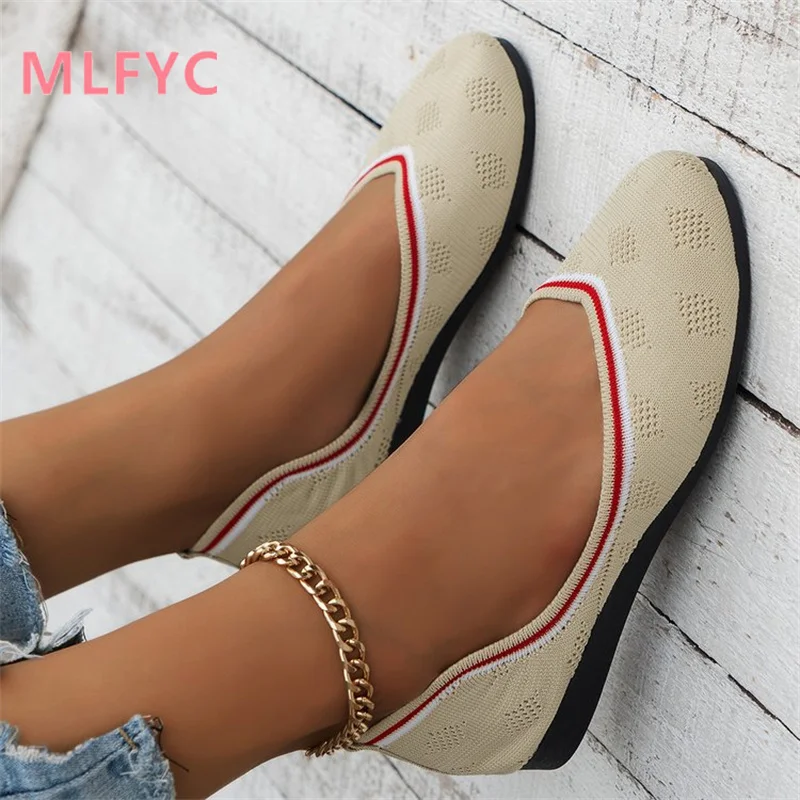 2023 Summer New Casual Versatile Foreign Trade Large Flat Sole Single Shoes Women's Shallow Mouth Casual Shoes Women's Shoes